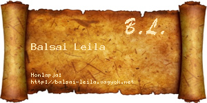 Balsai Leila névjegykártya